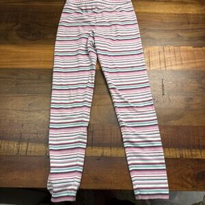 Tea Collection Full Length Striped Stretchy Leggings 100% Cotton Size 8